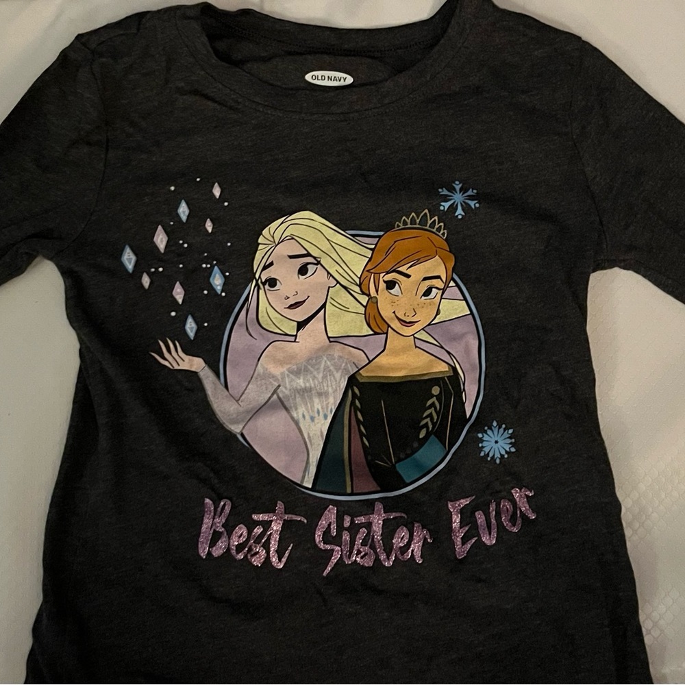 Anna and Elsa Gray Old Navy Shirt